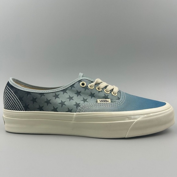 Vans Authentic 44 LX Echoes Men Size 10 Puritan Grey Blue Stars Skate Shoes NEW